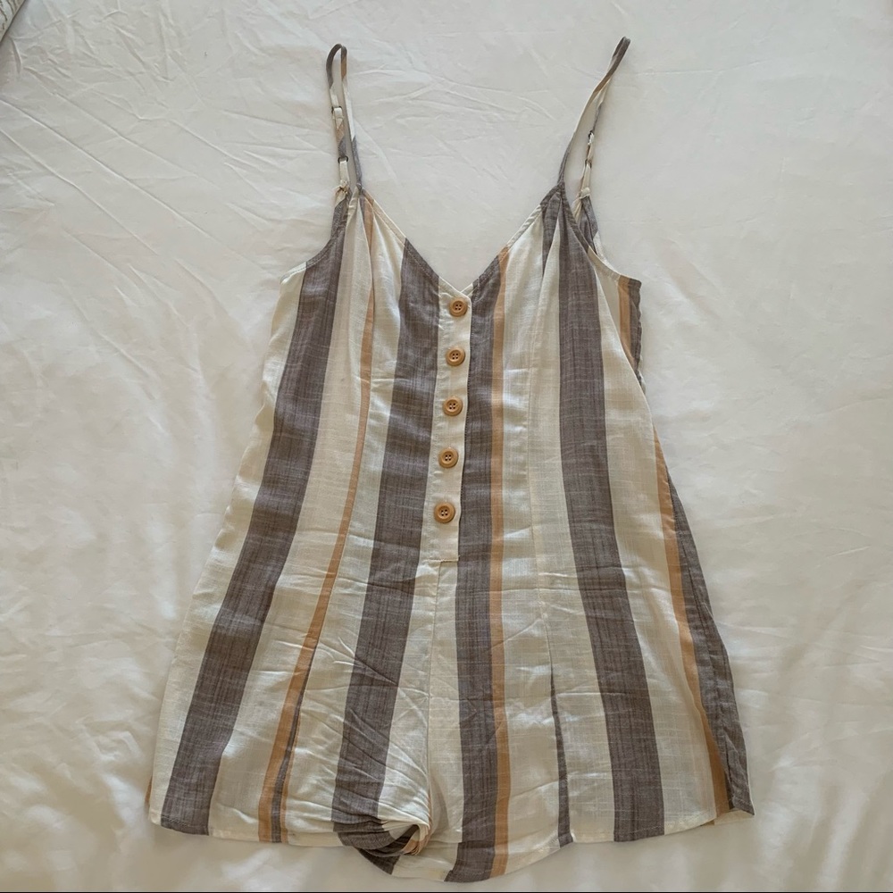 Show Me Your Mumu Linen Stripe Romper size Small
